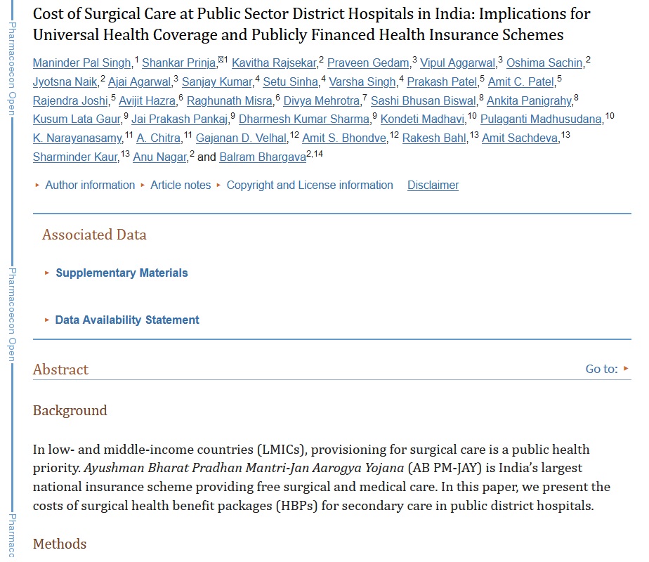 Establishing reference costs for the health benefit packages under universal health coverage in India: cost of health services in India (CHSI) protocol